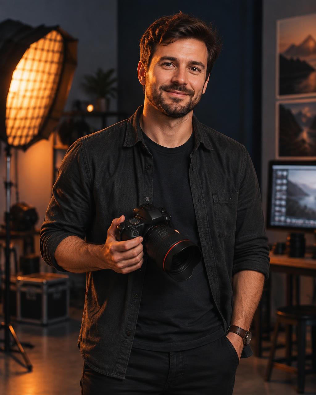 Jordan Andrew Hodgson in a photography studio